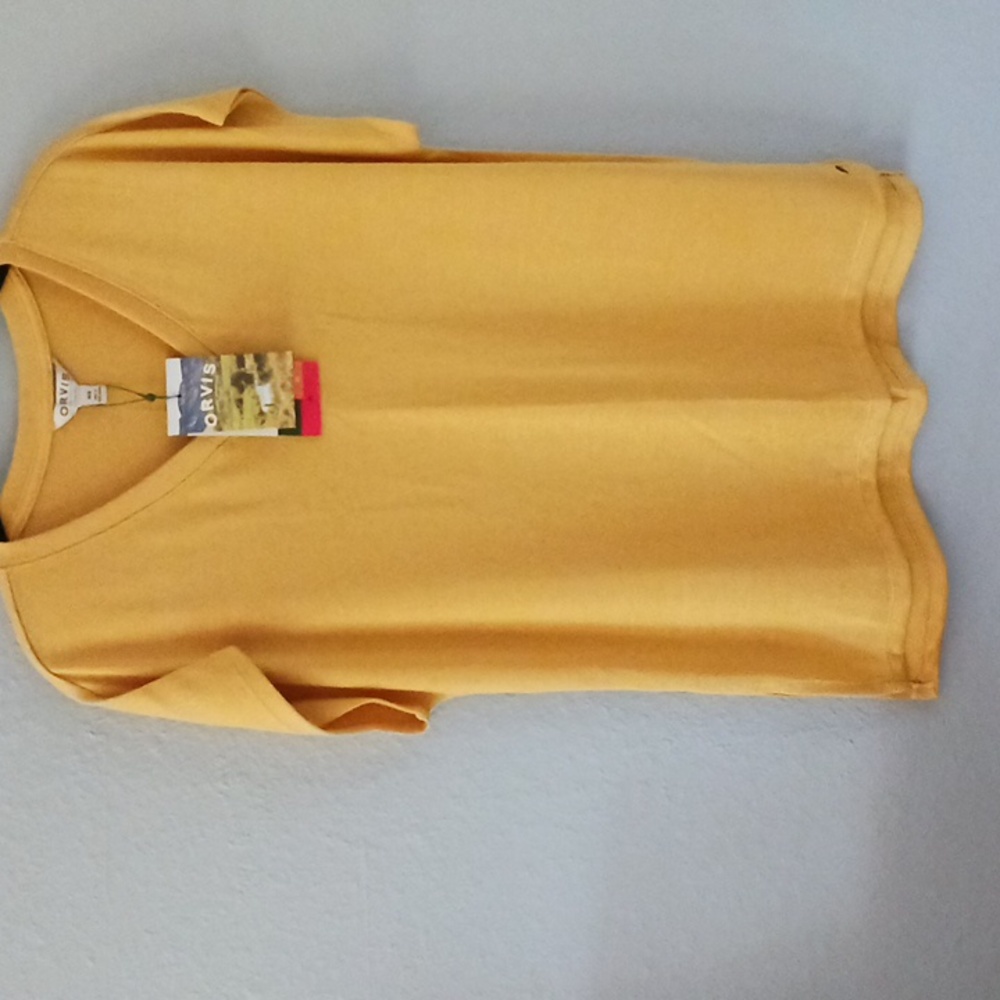 NWT - Orvis Mustard Colour Cap Sleeve Sweater Tank -  Size M